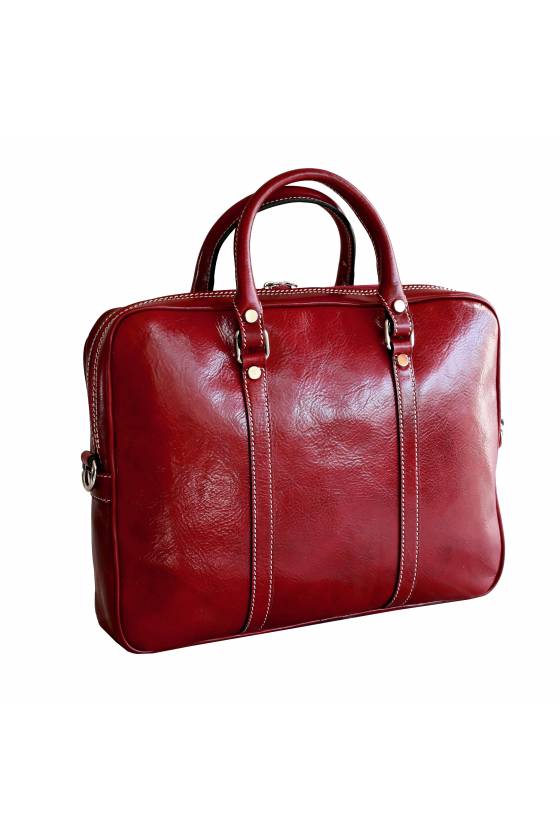 Geanta dama laptop, geanta office, piele naturala, rosie, gentidebarbati.ro, S142