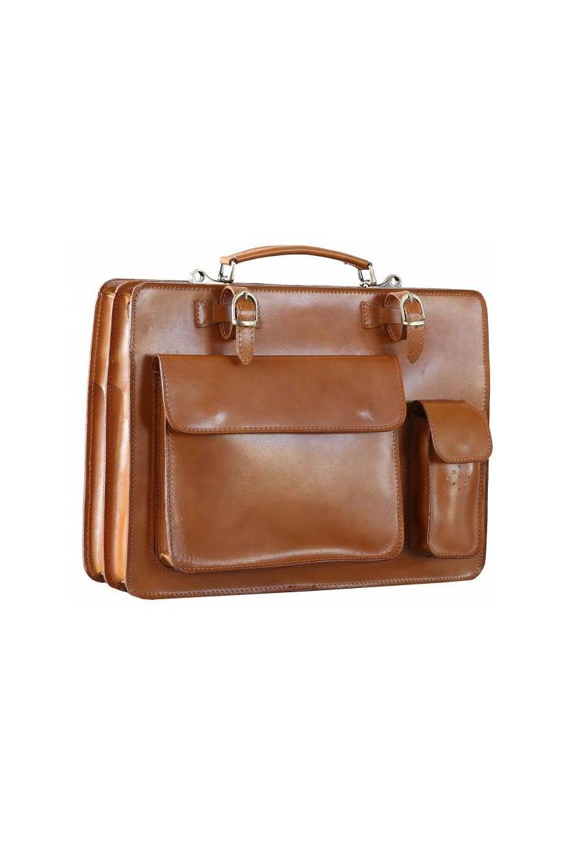 Servieta dama din piele naturala, util land, coniac, DS105A