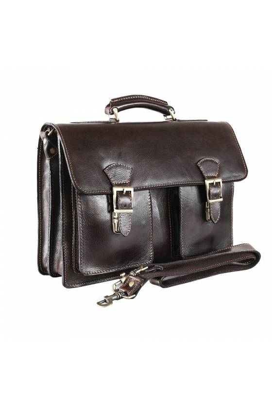 Servieta barbati pentru laptop din piele naturala vachetta, maro, gentidebarati.ro, S151B