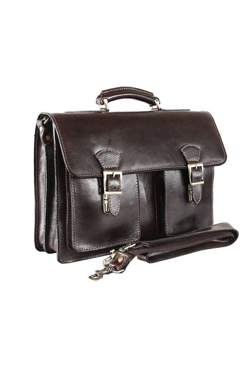 Servieta barbati pentru laptop din piele naturala vachetta, neagra, gentidebarati.ro, S151