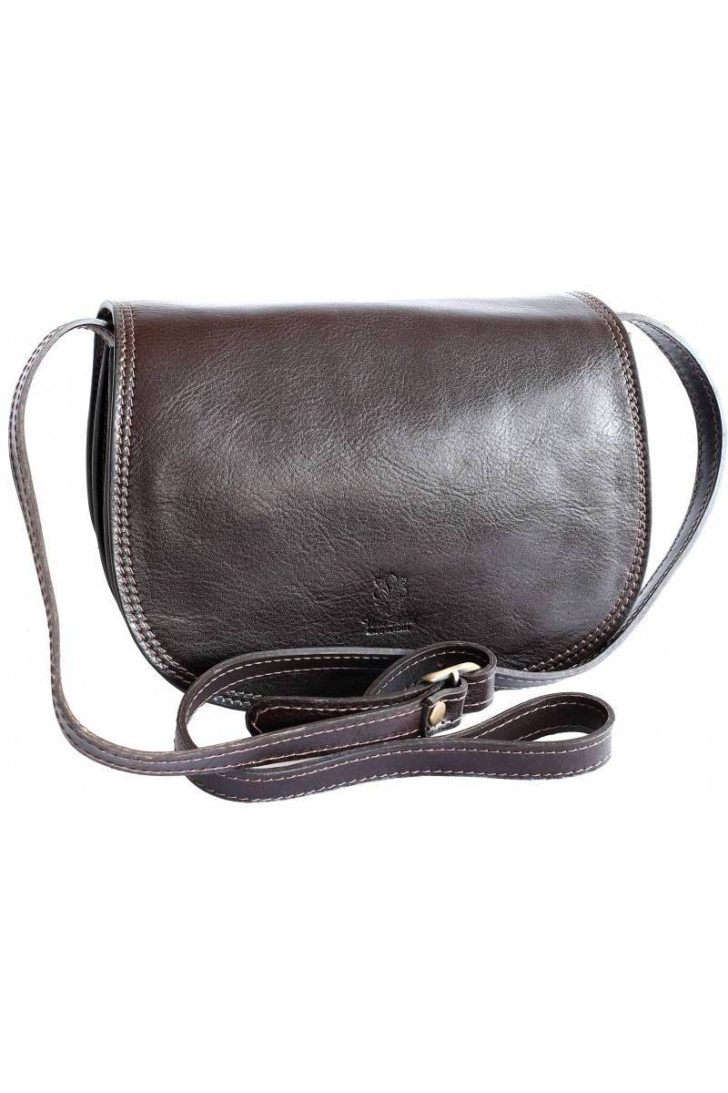 Geanta tip postas din piele naturala vachetta, neagra, util land fashion, GD103