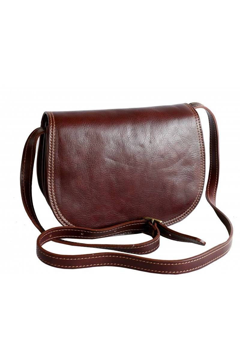 Geanta tip postas din piele naturala vachetta, neagra, util land fashion, GD103