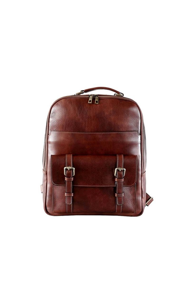 Rucsac barbati pentru laptop din piele naturala, maro, util land fashion, R126B