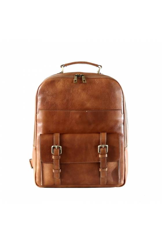 Rucsac dama pentru laptop din piele naturala, miere, util land fashion, DR126C