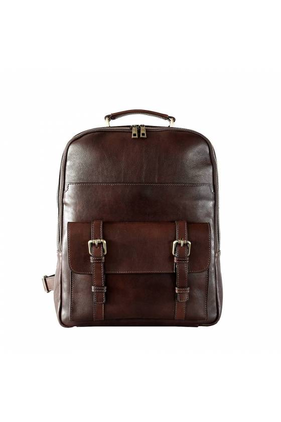 Rucsac dama pentru laptop din piele naturala, maro, util land fashion, DR126B