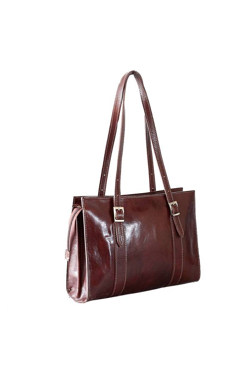 Geanta dama de umar din piele naturala, util land fashion, miere, P139C