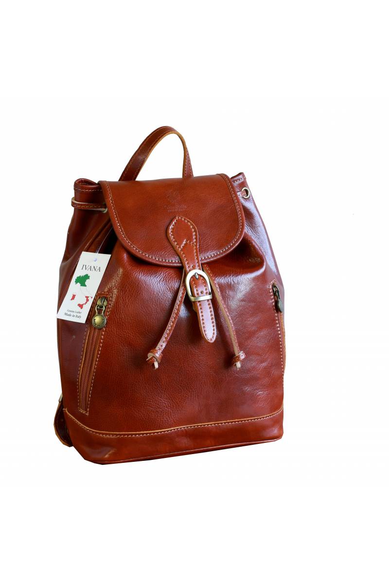 Rucsac din piele naturala vachetta, rosu, util land fashion, R110D