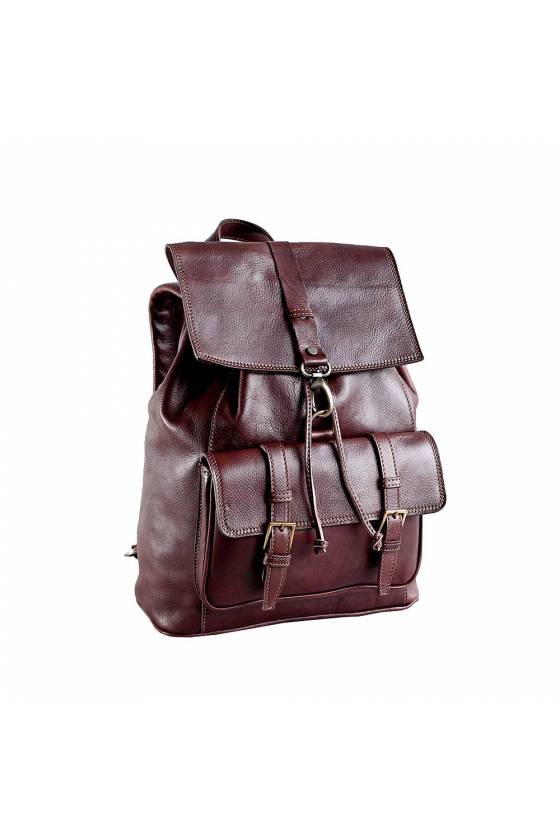 Rucsac barbati din piele naturala vachetta, util land fashion, coniac, R134A