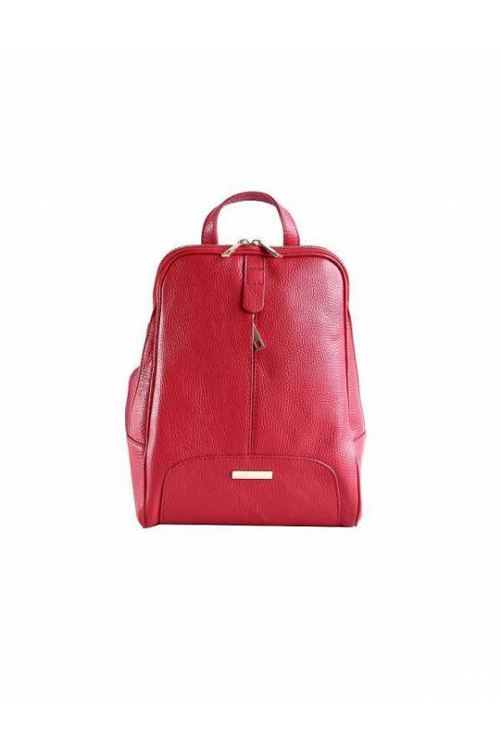 Rucsac dama din piele naturala, rosu, util land fashion, DR132DD