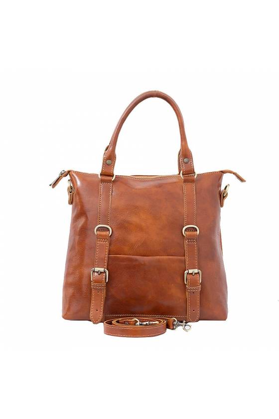 Geanta dama casual din piele naturala vachetta, util land fashion , miere, P153C