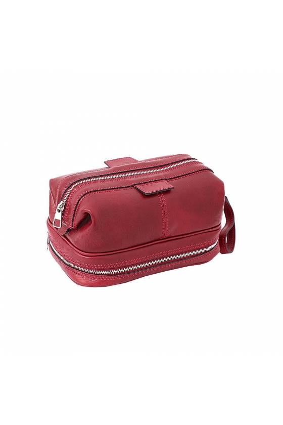 Portfard dama, necessaire, geanta cosmetica, piele naturala, util land fashion, bordo, DB120D