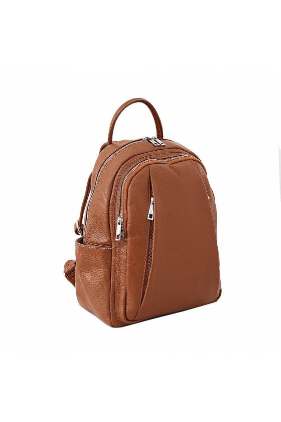 Rucsac dama din piele naturala, util land fashion , maro tabac, DR137M