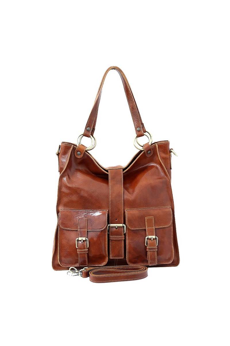 Geanta dama din piele naturala vachetta, verde, util land fashion, P161V