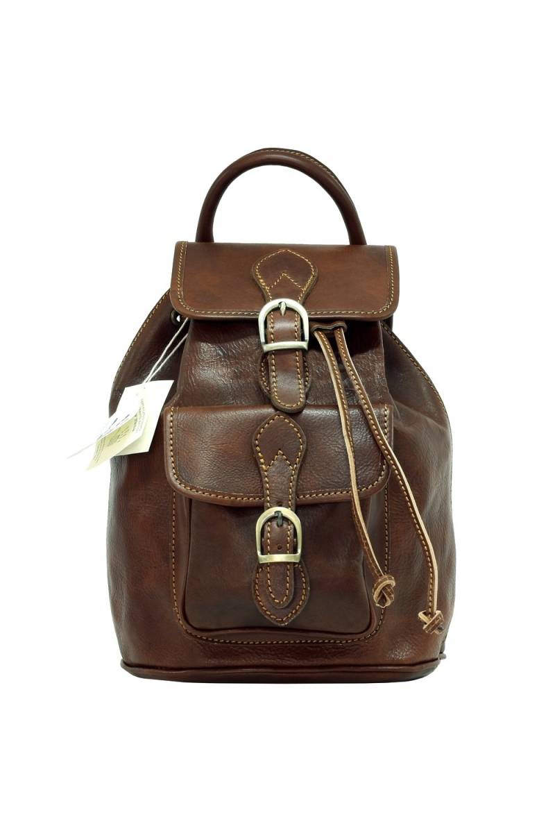 Rucsac dama din piele naturala vachetta, maro, gentidebarbati.ro, R117BB