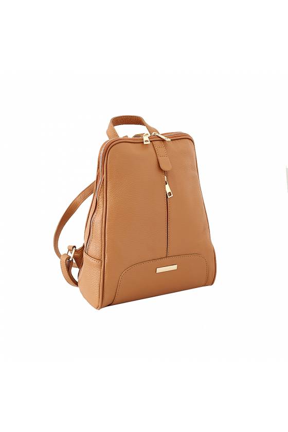Rucsac dama din piele naturala, coniac, util land fashion, DR132AA