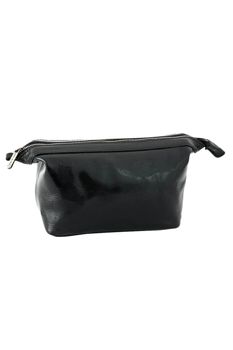 Trusa cosmetice dama, portfard, necessaire, din piele naturala, neagra, util land fashion,TD105