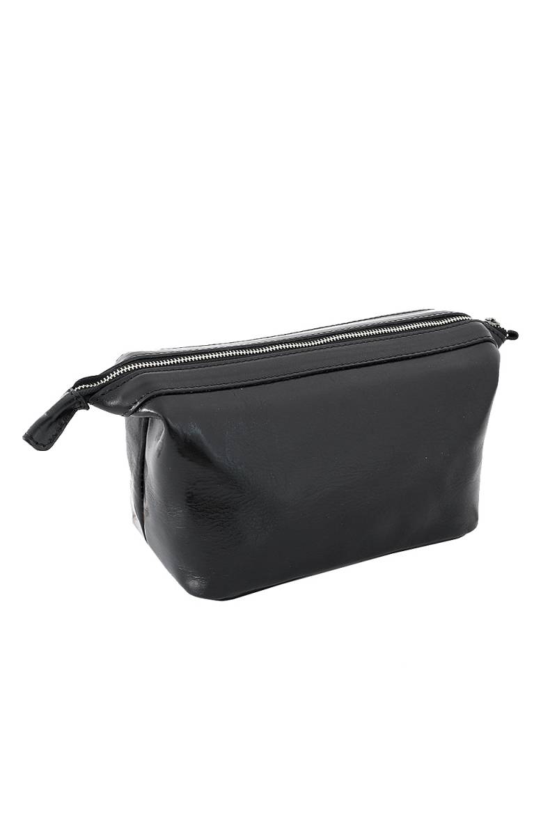 Trusa cosmetice dama, portfard, necessaire, din piele naturala, neagra, util land fashion,TD105