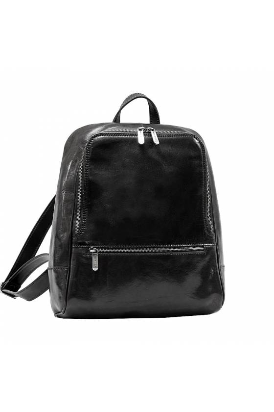 Rucsac dama din piele naturala vachetta, negru, util land fashion, R135